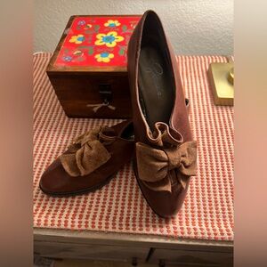 Glacée  Brown leather Loafers with Bow Accent